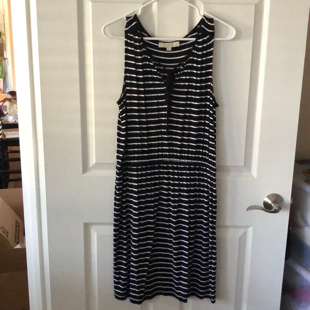 Loft Sundress Black & White Striped